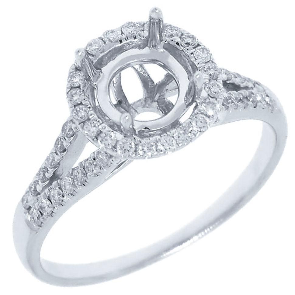 14k White Gold Diamond Semi-mount Ring - 0.30ct