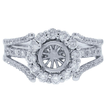 14k White Gold Diamond Semi-mount Ring - 0.94ct