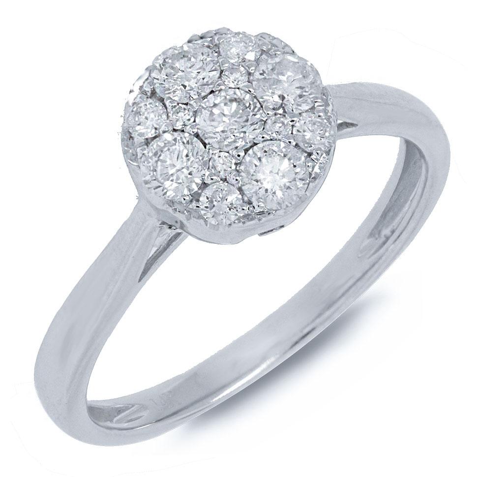 14k White Gold Diamond Lady's Ring - 0.52ct