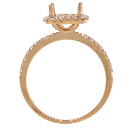 18k Rose Gold Diamond Semi-mount Ring - 0.38ct