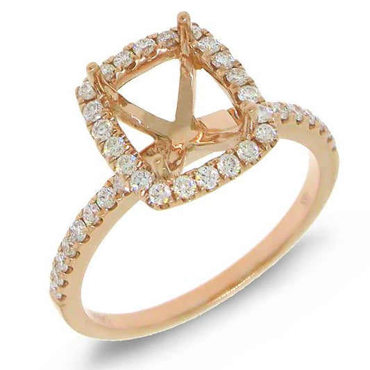 18k Rose Gold Diamond Semi-mount Ring - 0.38ct