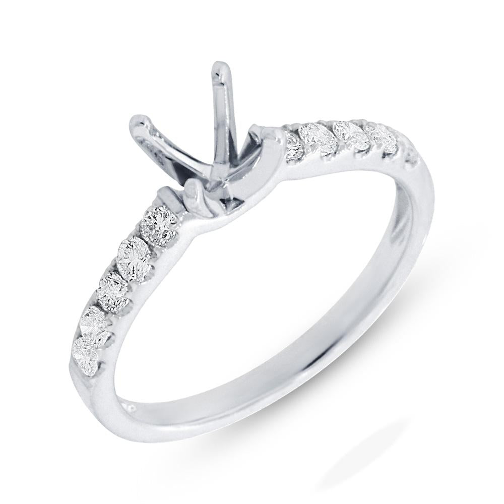 14k White Gold Diamond Semi-mount Ring - 0.37ct