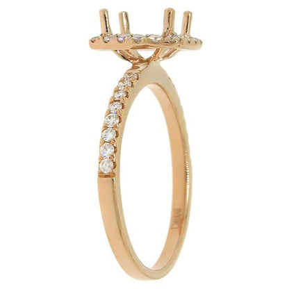 18k Rose Gold Diamond Semi-mount Ring - 0.35ct