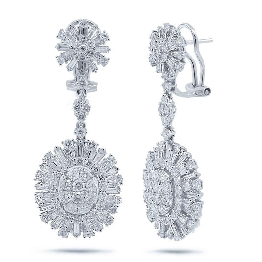 18k White Gold Diamond Earring - 4.82ct