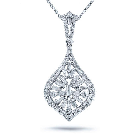 18k White Gold Diamond Pendant - 2.40ct
