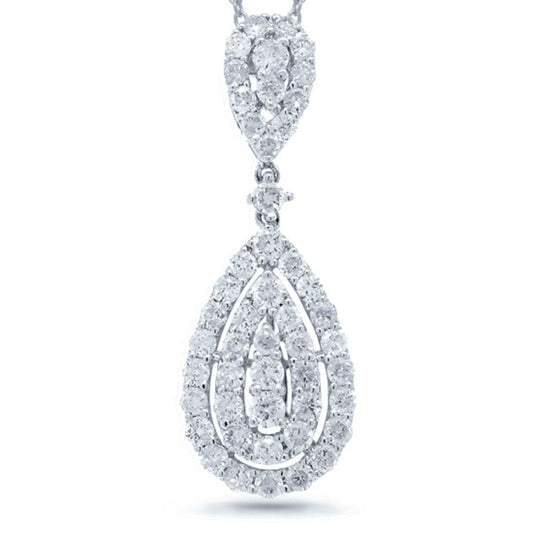 18k White Gold Diamond Pendant - 1.14ct