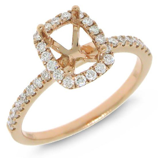 18k Rose Gold Diamond Semi-mount Ring - 0.35ct