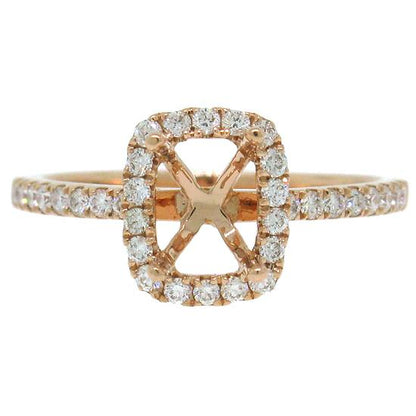 18k Rose Gold Diamond Semi-mount Ring - 0.35ct