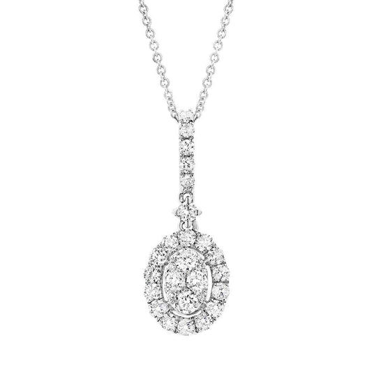 18k White Gold Diamond Pendant - 0.55ct