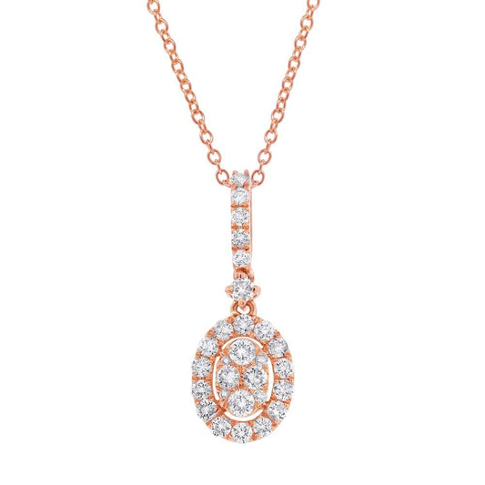 18k Rose Gold Diamond Pendant - 0.55ct