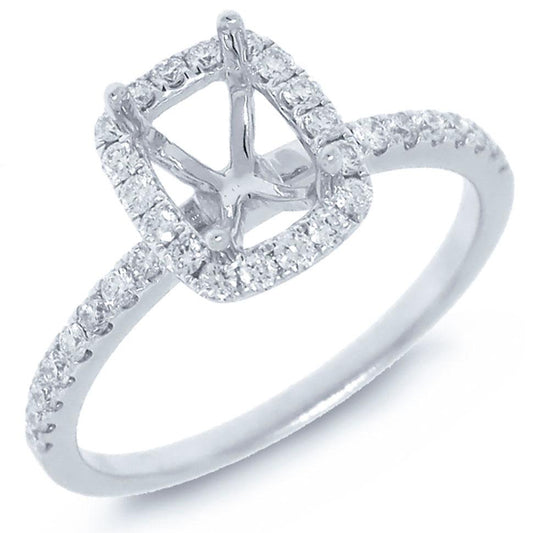 18k White Gold Diamond Semi-mount Ring - 0.35ct