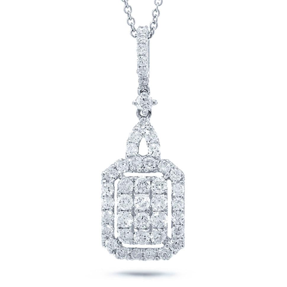 18k White Gold Diamond Pendant - 0.80ct