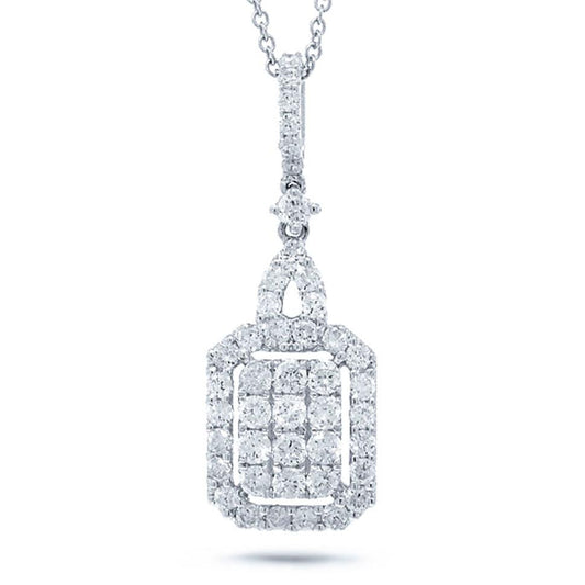 18k White Gold Diamond Pendant - 0.80ct