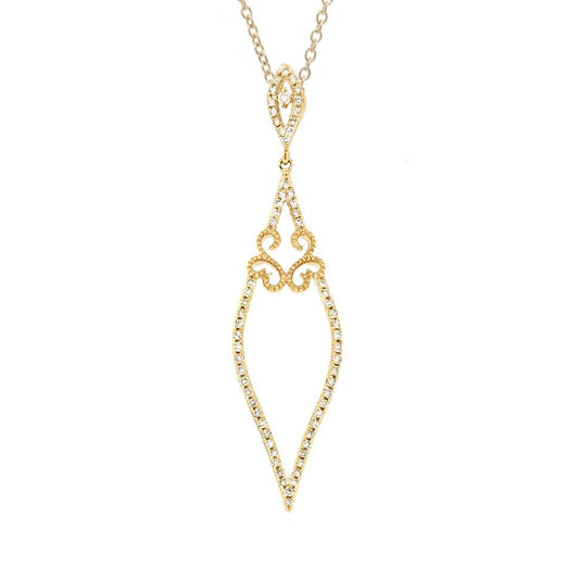 14k Yellow Gold Diamond Pendant - 0.25ct