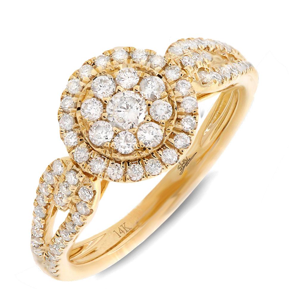 14k Yellow Gold Diamond Lady's Ring - 0.65ct