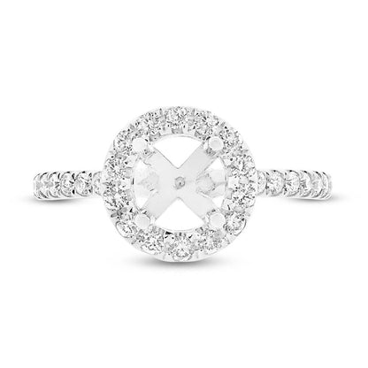 14k White Gold Diamond Semi-mount Ring - 0.64ct