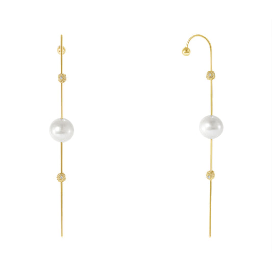 14k Yellow Gold Hook Crawler Earring