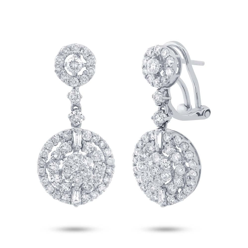 18k White Gold Diamond Earring - 2.13ct
