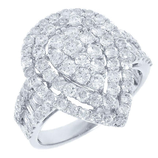 18k White Gold Diamond Lady's Ring - 2.11ct