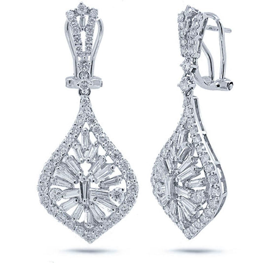 18k White Gold Diamond Earring - 2.96ct