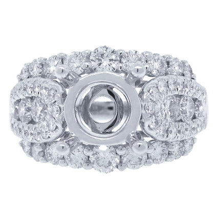 18k White Gold Diamond Semi-mount Ring - 1.70ct