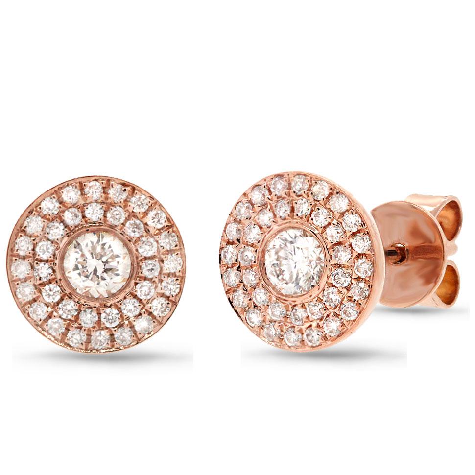 18k Rose Gold Diamond Stud Earring - 0.41ct