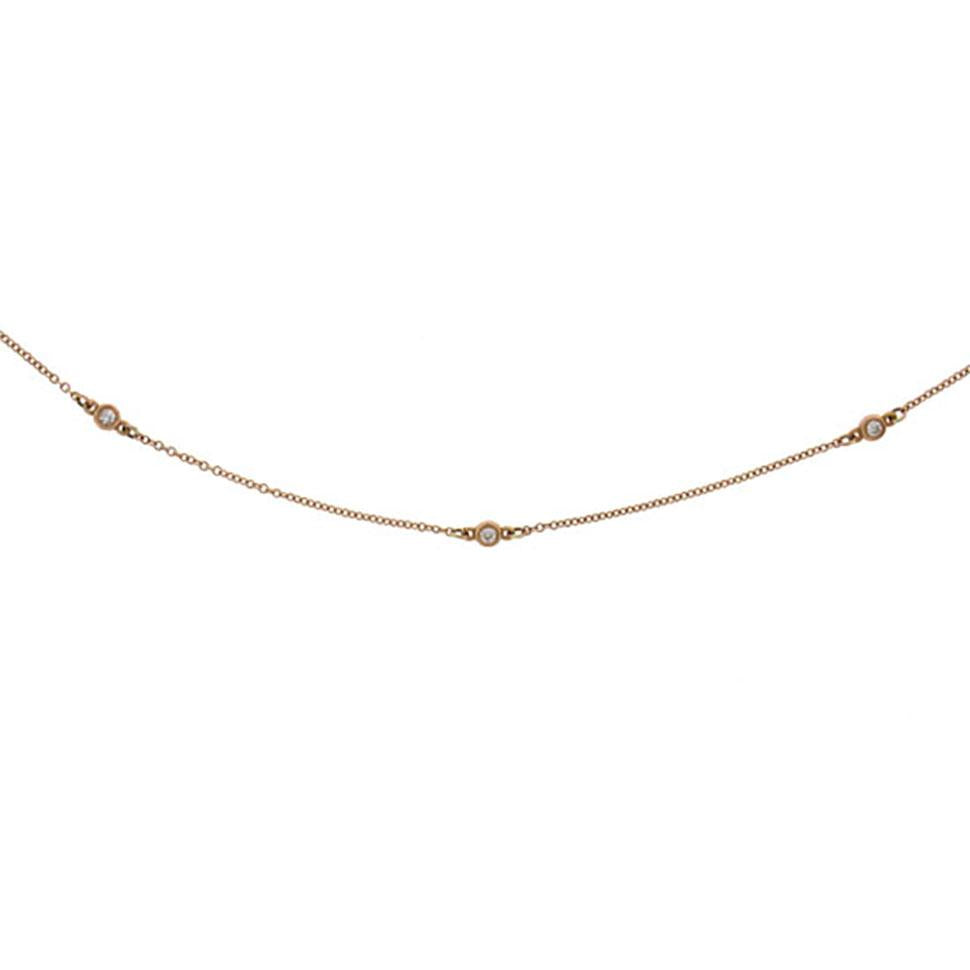 18k Rose Gold 16-18'' Diamonds by the Yard Chain - 0.20ct