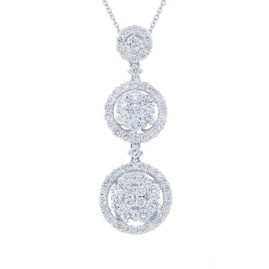 18k White Gold Diamond Pendant - 2.11ct