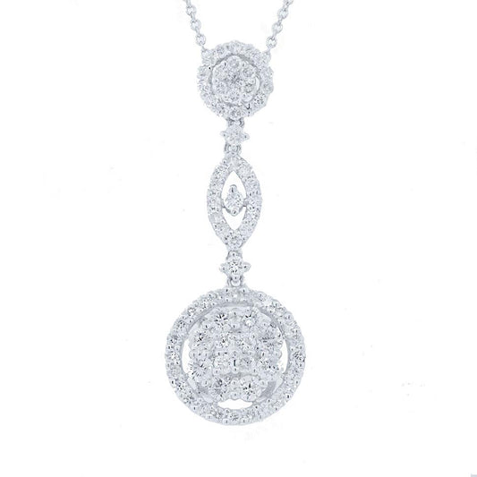 18k White Gold Diamond Pendant - 1.35ct