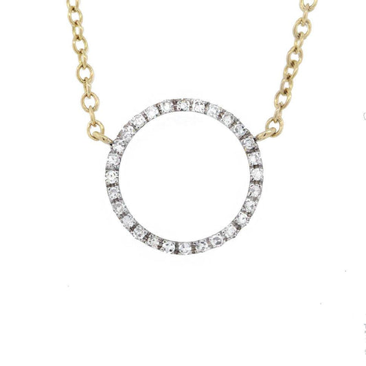 14k Yellow Gold Diamond ''O'' Pendant - 0.12ct