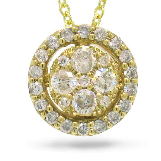 14k Yellow Gold Diamond Pendant - 0.29ct
