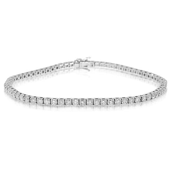 18k White Gold Diamond Tennis Bracelet - 3.02ct