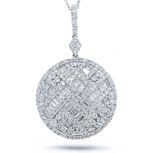 18k White Gold Diamond Pendant - 3.72ct