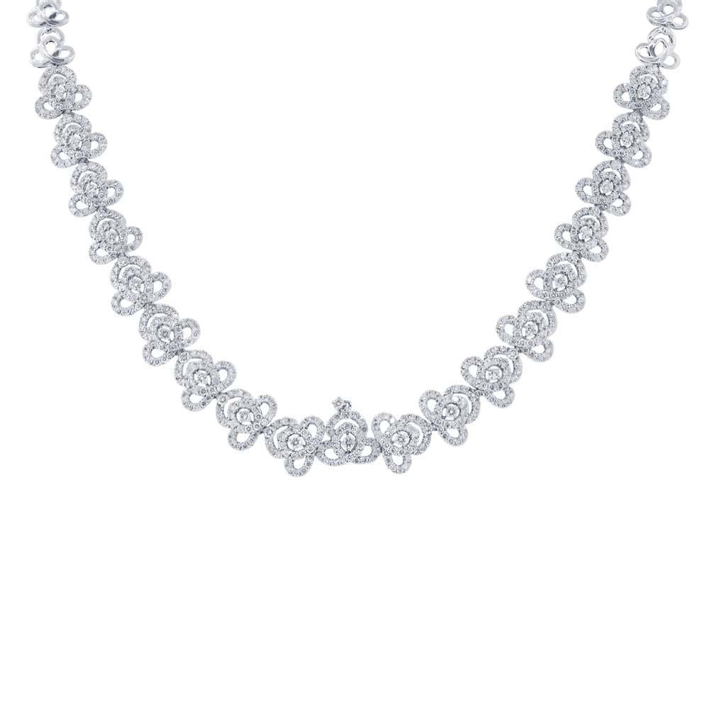 18k White Gold Diamond Necklace - 8.30ct V0108