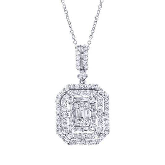 18k White Gold Diamond Pendant - 1.32ct