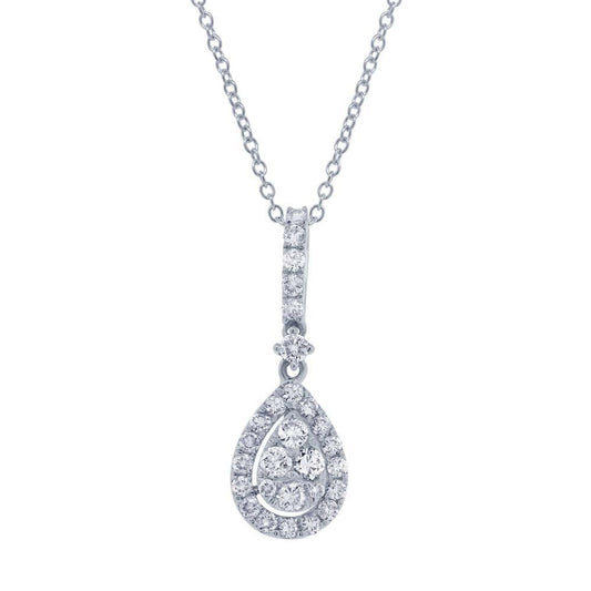 18k White Gold Diamond Pendant - 0.52ct