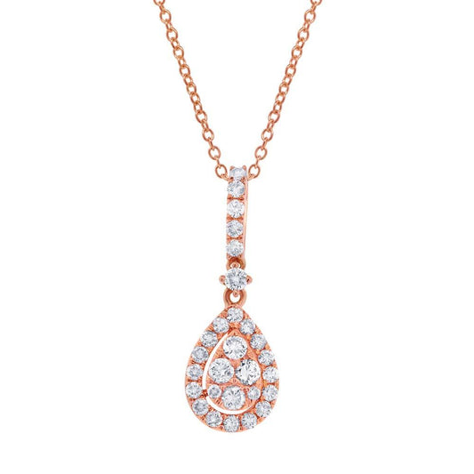 18k Rose Gold Diamond Pendant - 0.52ct
