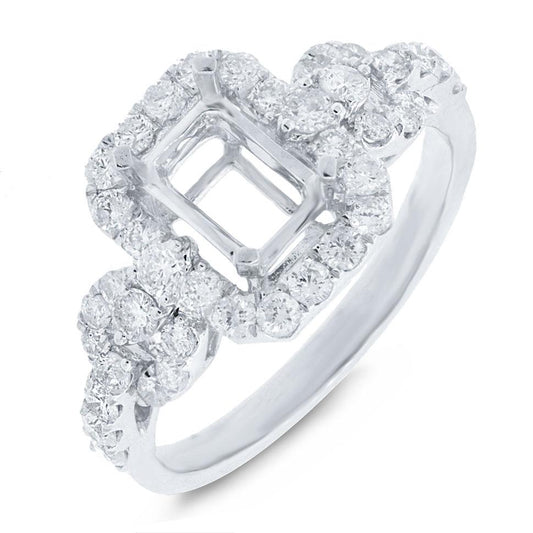 18k White Gold Diamond Semi-mount Ring - 0.87ct