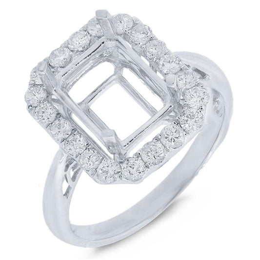 18k White Gold Diamond Semi-mount Ring - 0.63ct