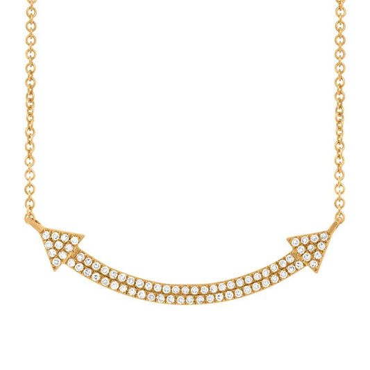 14k Yellow Gold Diamond Pave Necklace - 0.19ct