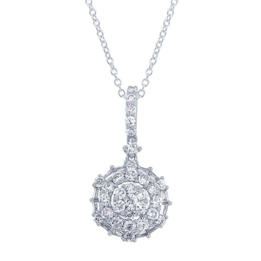18k White Gold Diamond Pendant - 0.95ct
