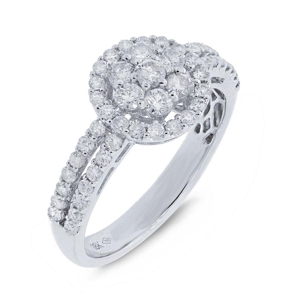 18k White Gold Diamond Lady's Ring - 0.90ct