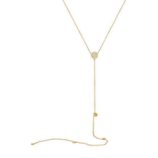 14k Yellow Gold Diamond Lariat Necklace - 0.12ct