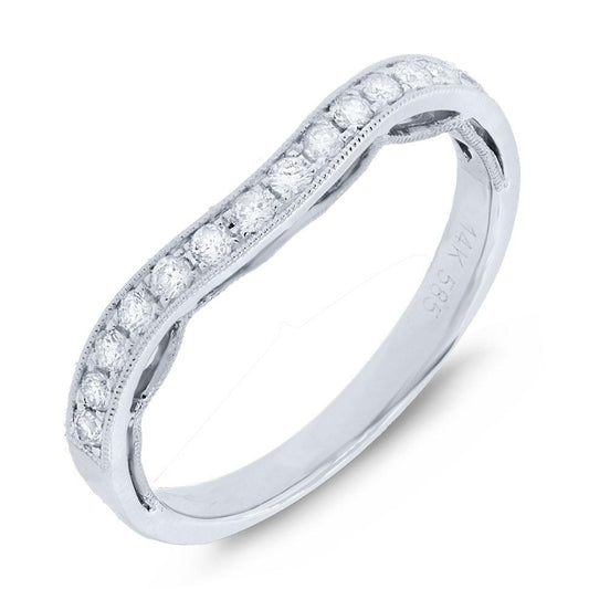 14k White Gold Diamond Shadow Band - 0.26ct