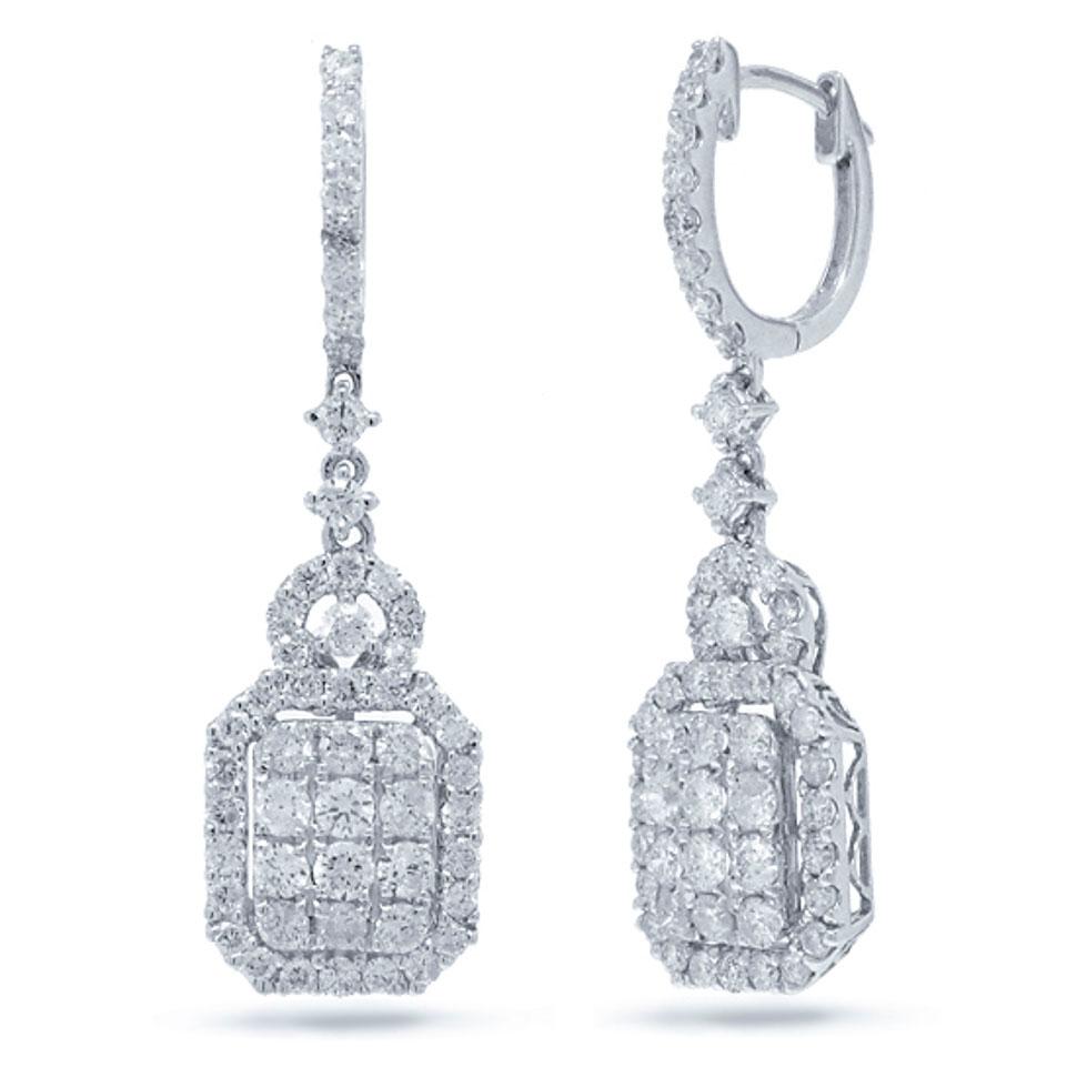 18k White Gold Diamond Earring - 1.86ct