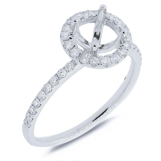 18k White Gold Diamond Semi-mount Ring - 0.36ct