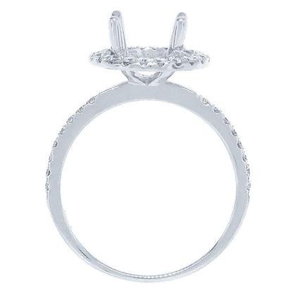 18k White Gold Diamond Semi-mount Ring for 2.00ct Center - 0.38ct