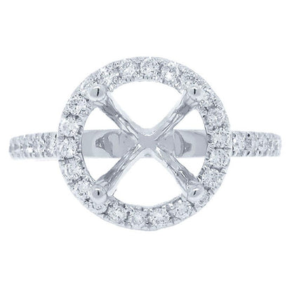 18k White Gold Diamond Semi-mount Ring for 2.00ct Center - 0.38ct