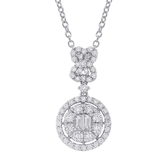 18k White Gold Diamond Pendant - 1.24ct