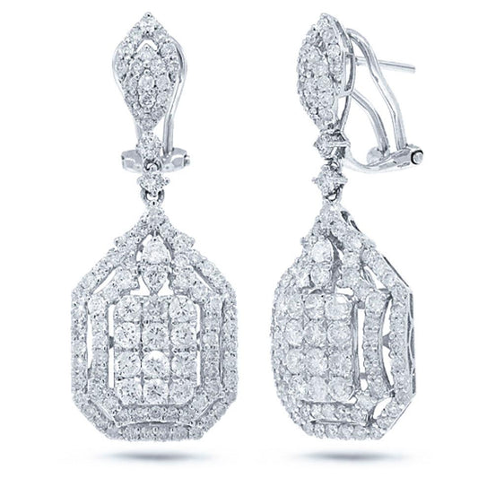 18k White Gold Diamond Earring - 3.22ct